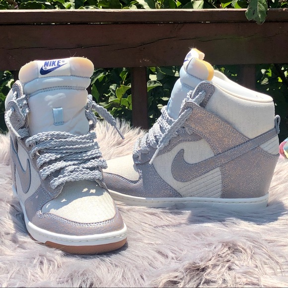 silver nike wedge dunks